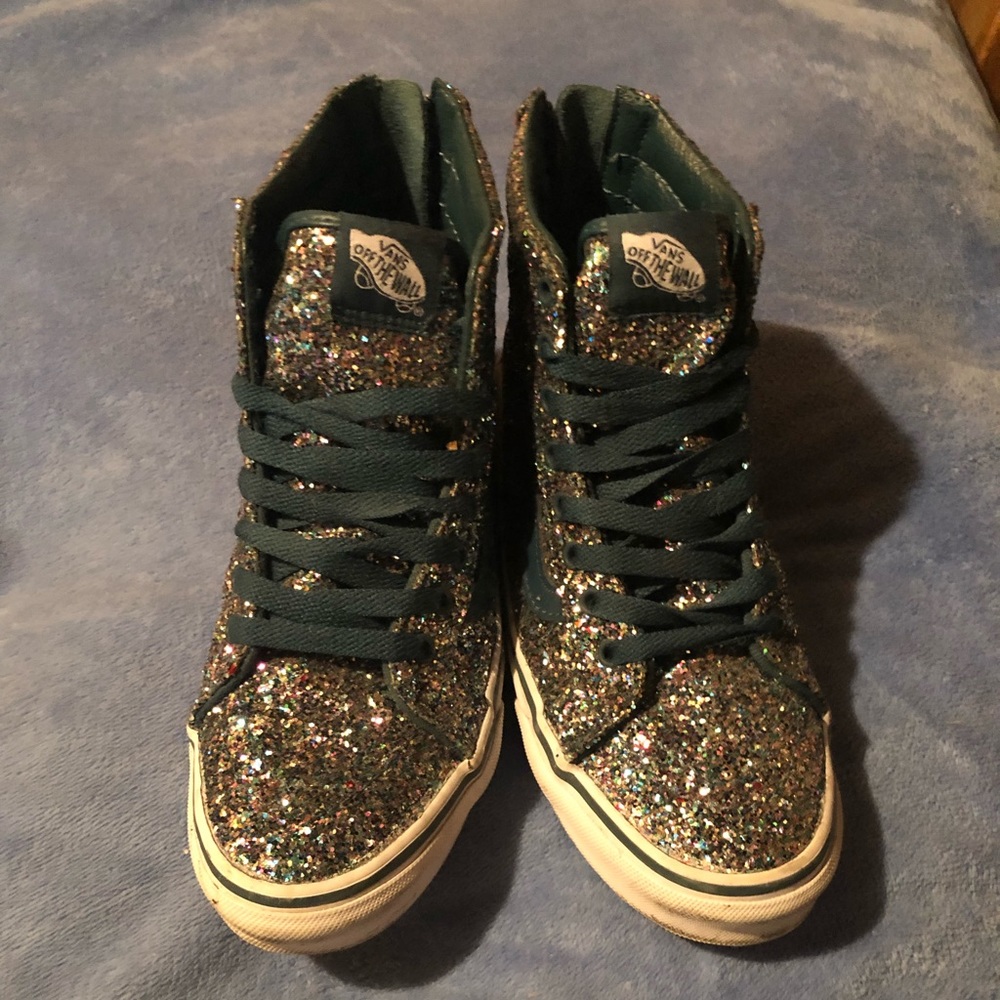 Vans multi glitter high top shoes
